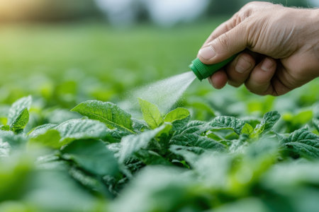 Witness a modern farm thriving with cutting-edge Smart Pesticide Technology Explore eco-conscious control systems ensuring healthy crops through precision application See how innovation fosters a sustainable, productive landscape Discover the future of agriculture with this technology's best practices for crop health, enhancing the farm environment AI Generativeの素材