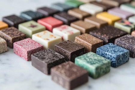 Experience art and flavor with gourmet chocolate bars Each decadent treat boasts unique, art-inspired packaging and premium ingredients Perfect for gifting or personal indulgence, these visually stunning chocolates offer a rich, sensory feast Elevate your taste experience with meticulously crafted delights Discover your new favorite today AI Generativeの素材