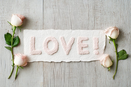 This artistic script captures romance with heartfelt love words on parchment, surrounded by delicate roses Ideal for anniversaries, weddings, or romantic gestures, these beautiful symbols evoke timeless emotions This poetic expression is perfect for conveying deep affection AI Generativeの素材