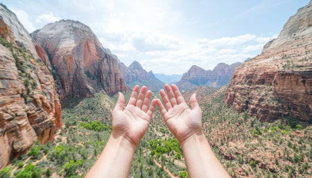 Escape to a dramatic cliffside for a romantic getaway Hold hands, explore adventure, and discover picturesque views Connect with your loved one and nature's serenity for a truly memorable experience This unique destination offers couples a perfect blend of excitement and tranquility AI Generativeの素材