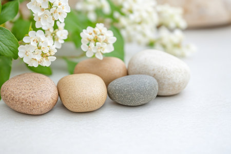 Find inner peace with this aromatherapy set It combines calming essential oils and balanced meditation stones for self-care and mindfulness Explore natural wellness through soothing aromas and mindful moments This harmonious set supports inner balance and tranquility AI Generativeの素材