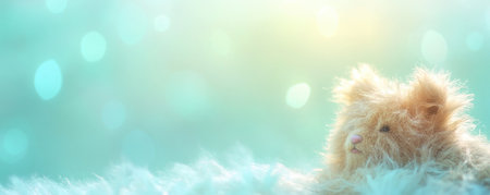 A fluffy, cozy companion with soft fur offers gentle comfort and serene moments The bokeh background enhances the warm, lighthearted scene, perfect for relaxation It evokes a soothing feeling with playful childlike wonder, creating a captivating and endearing moment This image embodies soft delight AI Generativeの素材