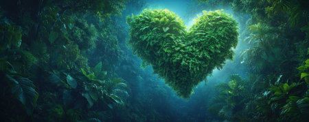Immerse yourself in a mystical forest where two trees intertwine, forming a heart nature's eternal romance This lush, enchanting scene radiates with the love of nature Discover the magic within this captivating heart-shaped greenery, a perfect escape for nature lovers and romantics alike This unique tree is truly something AI Generativeの素材