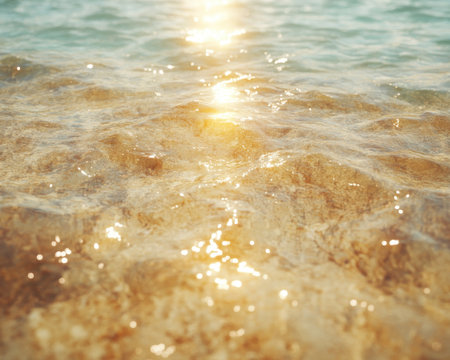 This image captures glistening water, resembling a gentle facial mist in motion Light reflects, symbolizing harmony and self-care through its serene movement A dynamic yet calming scene, it evokes relaxation and connection with nature This soothing water image offers a moment of beauty and tranquility AI Generativeの素材