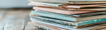 Discover a nostalgic attic bathed in soft light, where dusty photo albums hold cherished memories Each page whispers tales of sentiment, offering glimpses into beloved moments Explore this captivating collection and rediscover the beauty of the past through vintage treasures of the heart and mind AI Generativeの素材