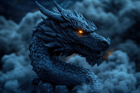 Witness a majestic Celtic dragon, scales shimmering, coiled around a stone tower Its glowing eyes pierce the scene, embodying strength and ancient mystery This breathtaking digital artwork, perfect for fantasy lovers, evokes tales of old and realms of magic Experience the captivating power of this mythical guardian today AI Generativeの素材