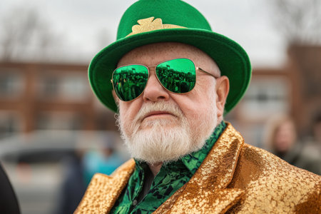 Immerse yourself in the St Patrick's Day spirit! Explore vibrant parade photos showcasing festive floats, green hats, and lively costumes Experience the joy of this cultural celebration through captivating images Witness the spectacle and browse stunning pictures of the lively parade AI Generativeの素材