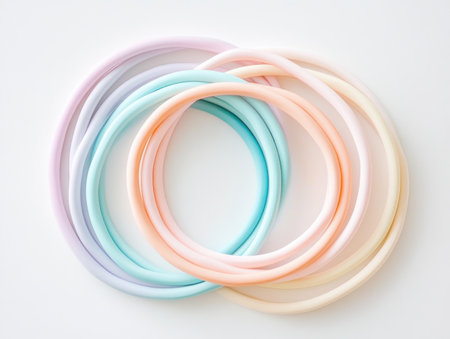 This image features vibrant, pastel rainbow arcs symbolizing unity and inclusivity The playful arrangement of spectrum-colored rings conveys diversity and harmonious connection Its arc-like composition inspires balance, capturing the beauty of inclusion Perfect for projects celebrating unity and diversity, it offers a colorful and creative depiction of harmony AI Generativeの素材