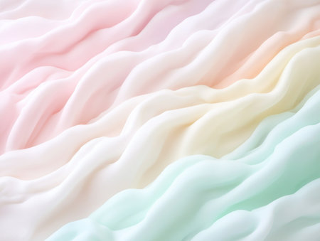 Discover serene pastel spectrum arcs, a soft rainbow blend symbolizing unity and inclusivity This abstract artwork, perfect for backgrounds, evokes peace and togetherness Its gentle color cascade celebrates diversity in a harmonious, unified display The flowing pastel spectrum represents soft, blended, diverse spectrum hues AI Generativeの素材