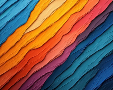 A mesmerizing dance of diffused rainbow light illuminates smooth surfaces, blending vibrant hues in an abstract symphony The luminous glow and interplay of bright colors create an eye-catching, dynamic artwork Smooth textures enhance the visual appeal, capturing a sense of pure, radiant energy AI Generativeの素材