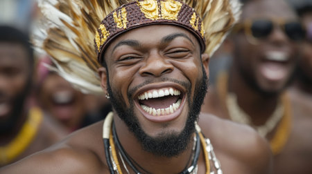 Experience the electric energy of a vibrant parade through these high-resolution images Witness lively dances, cheering crowds, and spectacular cultural displays Colorful costumes and infectious rhythms capture the joyous atmosphere of this street festival Explore dynamic movement and enthusiastic engagement, embodying the true spirit of celebration, perfect for travel inspiration AI Generativeの素材