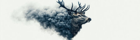 Discover Irish heritage in this artwork blending Celtic tradition with natural beauty A majestic deer, rendered in Celtic style, anchors the design A natural palette enhances the piece, showcasing Irish wildlife This unique artwork celebrates the intersection of Celtic art and animal motifs AI Generativeの素材