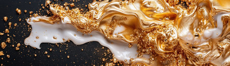 Golden foam cascades in this abstract capture of a joyful beer festival Lively mugs overflow, as friends toast to friendship The dynamic texture evokes celebratory effervescence and warmth, making it an ideal addition to any space seeking a touch of lively, golden cheer AI Generativeの素材