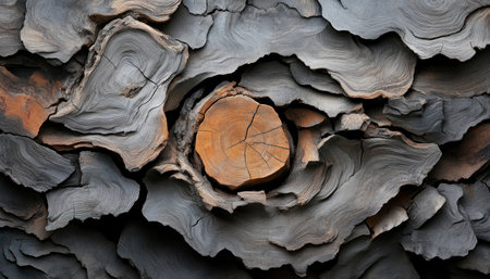 This image blends nature and symbolism A tree's bark, with its rich textures, serves as a backdrop for a gleaming silver charm Its elegant curves evoke luck and hope, creating a mesmerizing contrast between the organic and the crafted Perfect for wallpapers, it captures intricate detail and natural beauty AI Generativeの素材