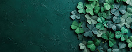 Celebrate Saint Patrick's Day with this vibrant, green-filled scene Traditional shamrocks and festive decor embody Irish culture and heritage Perfect for digital designs, the artwork's lush, verdant palette evokes the spirit and joy of the holiday This image is ideal for social media content AI Generativeの素材