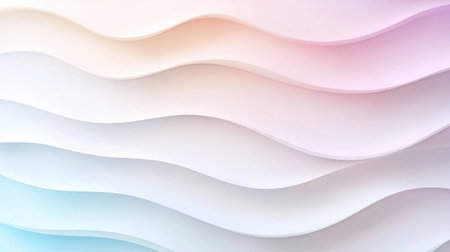 Dive into an abstract world of pastel hues Smooth, wavy patterns in light pink, blue, and white blend creatively, forming a serene visual with depth and movement Flowing layers and color gradients add unique charm, perfect for backgrounds or artistic projects AI Generativeの素材