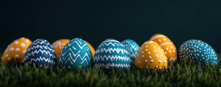 Uncover spring's enchantment with these fanciful, colorful eggs Each uniquely patterned egg, a tiny canvas of vibrant hues, embodies rebirth and joy Perfect for decorations or crafts, these artistic gems bring elegance and celebrate new beginnings with whimsical charm AI Generativeの素材