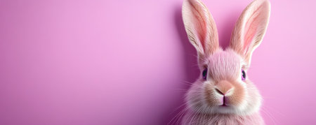 This image features a funny cartoon bunny with playfully exaggerated ears The adorable pink bunny brings a smile with its vibrant color and cuddly appearance It's a charming and whimsical visual, perfect for adding a touch of lighthearted joy and laughter to any theme AI Generativeの素材