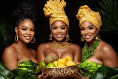 Immerse yourself in a vibrant cultural celebration, witnessing symbolic exchanges that showcase community bonds and traditions Experience the richness of shared identity through authentic gifts, representing heritage and promoting diversity This visual expression fosters unity, collective identity, and meaningful connections through symbolic offerings AI Generativeの素材