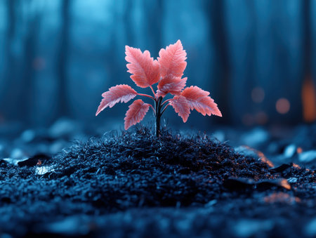 Experience a vibrant garden blooming from a barren field, a symbol of resurrection and nature's delicate rhythm This powerful image embodies hope and vitality emerging from darkness, showcasing life's resilience Reflect on this scene of regeneration and growth, a profound reminder of nature's enduring power AI Generativeの素材