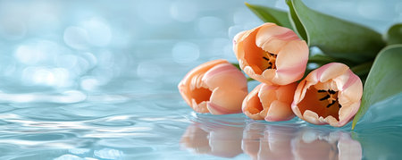 This elegant Mother's Day floral arrangement, featuring soft pink tulips, embodies love and appreciation Its delicate design and tender hues evoke a sense of care, perfect for heartfelt greetings This charming gift beautifully expresses gratitude and celebrates maternal bonds with elegance and grace AI Generativeの素材