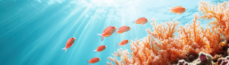 Dive into a vibrant coral reef, where shimmering turquoise waters illuminate a world teeming with life This serene, awe-inspiring scene showcases nature's beauty and wonder, ideal for wall art, educational resources, or inspiring travel It's not a Mother's Day celebration, but a captivating glimpse into the underwater realm AI Generativeの素材