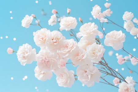 Gift an elegant Mother's Day bouquet with delicate pink blooms Its soft pastels and gentle petals express heartfelt love and gratitude, creating a refined and charming ambiance This special bouquet stands out as a cherished memory, perfect for expressing appreciation to mothers everywhere AI Generativeの素材