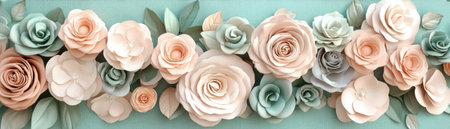 Celebrate Mother's Day with a unique, handmade paper flower arrangement Delicate peach, green, and grey blooms form an exquisite design, symbolizing love and care This intricate, handcrafted floral art is a thoughtful and beautiful present, showcasing exceptional artistry and detail A perfect way to express affection AI Generativeの素材