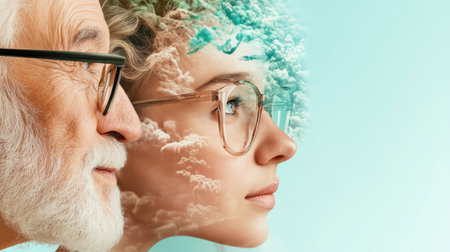 This poignant Mother's Day portrait showcases a family's enduring bond across generations Each face reflects shared memories, support, and traditions, illustrating familial love Ideal for articles about family, Mother's Day, or intergenerational relationships, the image encapsulates a tender moment of unity and legacy AI Generativeの素材