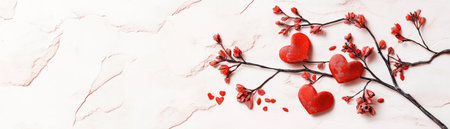 This delicate card expresses heartfelt gratitude with soft watercolor textures and tender words Three bright red hearts adorn a tree branch, adding a touch of affection Perfect for showing appreciation, its beautiful design and loving message capture feelings of love and thankfulness AI Generativeの素材
