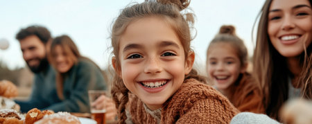 A candid family photo captures joyful chaos as they perform a funny skit during the holidays Smiling faces and genuine laughter radiate from this heartwarming scene It's a snapshot of pure bliss, highlighting their togetherness, lighthearted fun, and the unforgettable bonds created during precious family time AI Generativeの素材