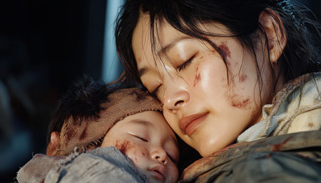 Witness powerful images of an Asian mom lovingly sharing parenting, play, and learning with her child Explore heartfelt photography capturing their unique bond and everyday moments of care, dedication, and growth Find inspiration in this authentic portrayal of nurturing family life AI Generativeの素材