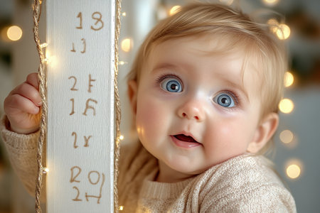 Witness heartwarming scenes of parenting as a loving parent helps their child track growth on a height chart These photos capture joyful milestones, symbolizing nurturing care and the journey of development From infancy to new heights, each precious marker celebrates the bond and love that fosters a child's progress AI Generativeの素材