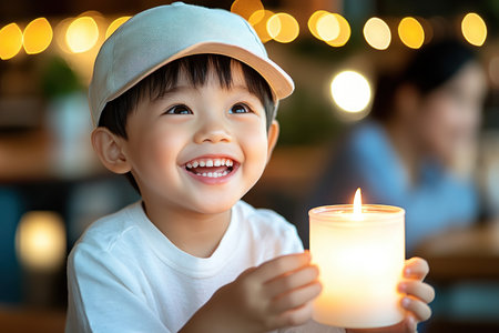 Experience pure joy as a child receives a surprise gift from their father, bathed in warm family light Each expression radiates happiness, capturing the essence of cherished connections and shared moments These visual stories evoke love and affection, creating a timeless, heartwarming narrative perfect for family memories AI Generativeの素材