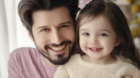 A proud father guides his child's first steps, a moment radiating pure love and joy This precious milestone, captured beautifully, celebrates the magic of fatherhood and childhood Witness this unforgettable experience, cherishing family bonds and the warmth of these special memories AI Generativeの素材