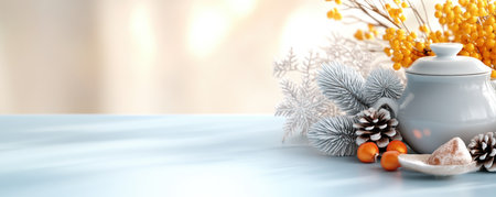 This Father's Day background features a unique winter scene with snowflakes, pinecones, and stars, offering a festive, cozy feel Its sleek layout and gentle pastel colors create an elegant look, perfect for personalized greetings and custom designs Use this warm, inviting backdrop for a memorable, seasonal Father's Day card AI Generativeの素材