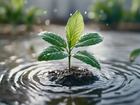 A young tree, the heart of a community park, bursts with life as children plant saplings This heartwarming scene symbolizes renewal, hope, and community growth It highlights nature's beauty, environmental stewardship, and optimism, capturing the fragility and strength of new beginnings and inviting reflection AI Generativeの素材