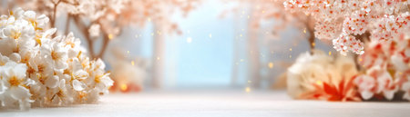 Immerse yourself in spring's tranquility with this enchanting image Cherry blossoms form a soft, romantic canopy over a peaceful garden path, their petals gently falling Pastel hues and delicate light create a serene atmosphere Perfect for backgrounds, prints, or themes needing floral beauty A unique, captivating photo AI Generativeの素材