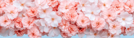 Drift into a pastel dreamscape with this close-up of spring blossoms Soft pink and white petals quiver in a gentle breeze, creating an ethereal, delicate scene Ideal for wallpapers and spring projects, this image captures nature's awakening with soothing beauty, offering a calming touch to any design AI Generativeの素材