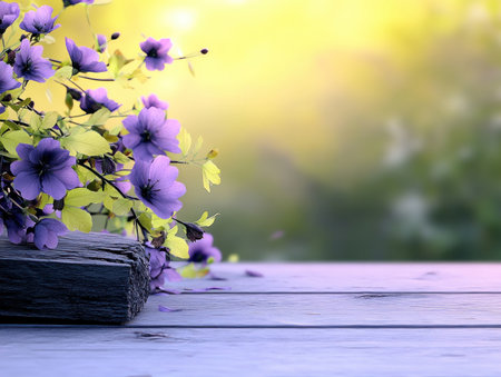 A stunning photograph captures a tranquil meadow brimming with spring blossoms swaying in a gentle breeze under a clear blue sky Sunlight dances on delicate petals, creating a serene, colorful scene Soft hues and gentle motion evoke peace, perfect for backgrounds or nature enthusiasts Vivid colors embody the essence of AI Generativeの素材