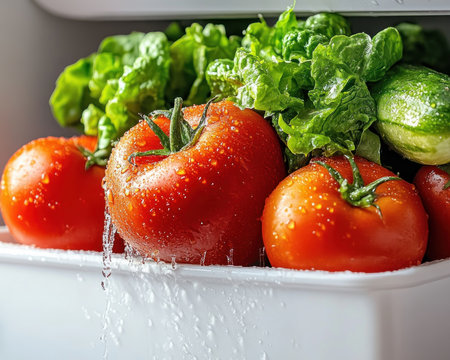 Preserve food freshness and boost health with cold storage units Precise temperature control maximizes nutritional value, reduces waste, and keeps produce vibrant and delicious Learn how refrigeration technology prevents spoilage, ensuring healthy, fresh meals and optimal food preservation AI Generativeの素材