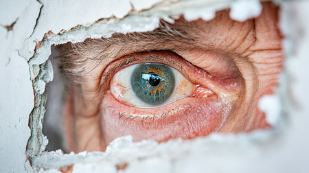 A weathered elder, reflected in a cracked antique mirror, embodies timeless heritage Their presence symbolizes cultural preservation, generational legacy, and enduring ancestral wisdom The image powerfully conveys the unbroken chain connecting past and present, urging remembrance and cherishing of cultural roots AI Generativeの素材