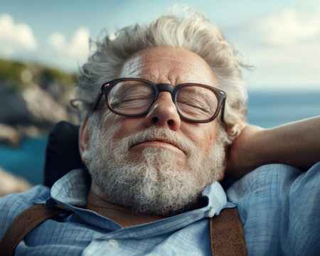 Escape to a luxurious senior retreat nestled in lush greenery Discover serenity and rejuvenation through tranquil vibes and holistic wellness experiences Embrace inner peace, escape daily stress, and restore your well-being in this picturesque paradise designed for calm and reinvigoration Find your balance AI Generativeの素材