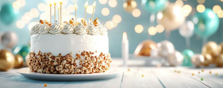 A heartwarming family gathering centers around a delicious cake, illuminated by festive lights Joyful expressions and celebratory decorations create a magical atmosphere, perfect for any special occasion This stunning image evokes warmth, happiness, and love, ideal for greeting cards or social media AI Generativeの素材