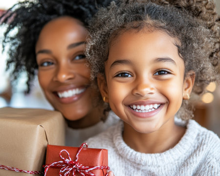 A heartwarming holiday family gathering overflows with love and laughter Gifts are exchanged, cherished traditions are celebrated, and unforgettable memories are made The image captures the essence of family connection and the joyous spirit of the season, showcasing precious moments of togetherness AI Generativeの素材