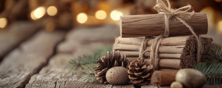 This Father's Day, give a gift that speaks volumes A rustic-elegant display, featuring heartfelt banners, wooden crafts, pine cones, and greenery, creates a stunning presentation Find unique, heartwarming gift ideas to celebrate Dad and create lasting memories with a thoughtful, inspired present AI Generativeの素材