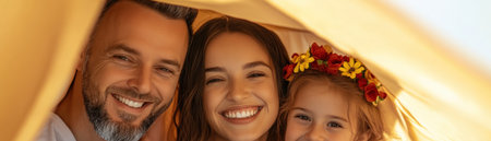 Celebrate Father's Day with a vibrant, heartwarming family greeting card! Featuring a joyful high-resolution scene in warm colors, it's perfect for printing or digital sharing Download this cheerful design now and express your love and appreciation for Dad, making this Father's Day truly unforgettable AI Generativeの素材