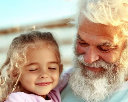 A heartwarming photo captures a father and grown child's embrace at a joyous reunion Years of love and shared memories are evident in this poignant image, symbolizing enduring family bonds and the celebration of life's precious moments It's a testament to unwavering familial love and support, a cherished memory of AI Generativeの素材