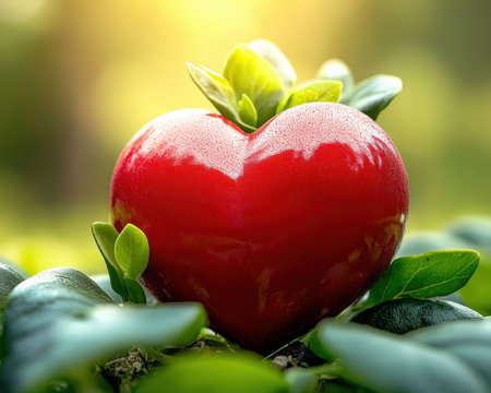 This handcrafted heart, a timeless Valentine's Day gift, symbolizes enduring love and tradition Perfect for anniversaries or weddings, its exquisite detail captures true romance A cherished keepsake, this beautiful heirloom represents a lasting commitment and heartfelt devotion Show your love with this unique, romantic present AI Generativeの素材