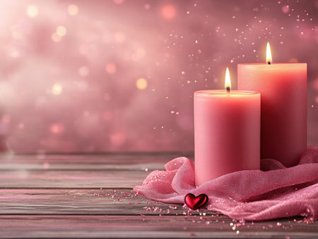 Ignite passion this Valentine's Day with a sensual candle set Its soft glow and heartfelt message create a romantic atmosphere, perfect for intimate evenings and celebrating love An exquisite gift for Valentine's Day, anniversaries, or any occasion to show your affection and deepen your connection AI Generativeの素材